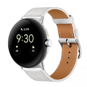 Stylish Contrast Color Microfiber PU Leather Strap for Google Watch
