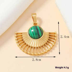Elegant Single Pendant Cast Stainless Steel Ornament with Color Inlay