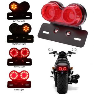 Enhanced Motorcycle LED Tail Light - Brake, Turn Signal & Double Head Rear Light