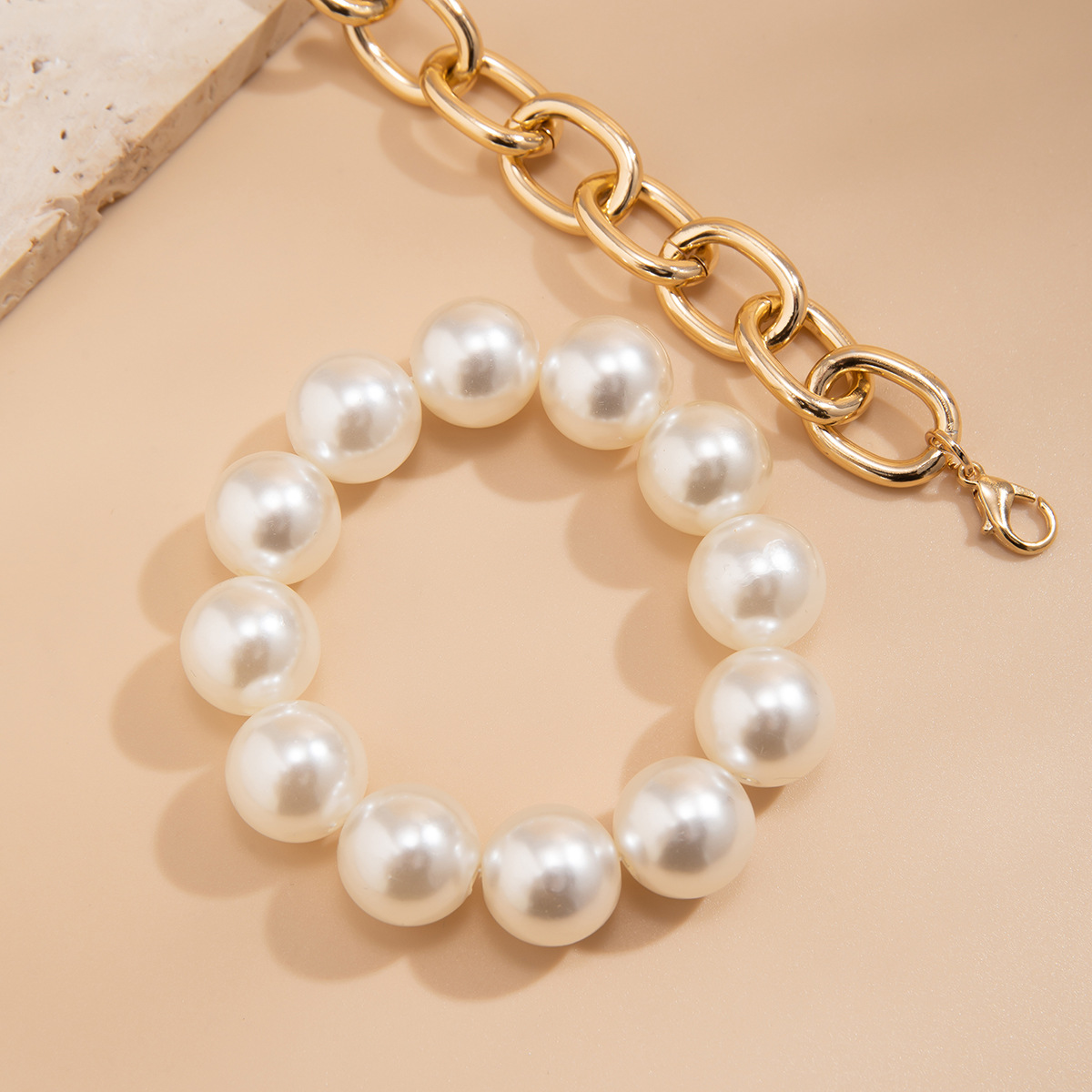 Statement Big Round Bead Pearl Bracelet - Stylish and Unique Accessory - Image 4