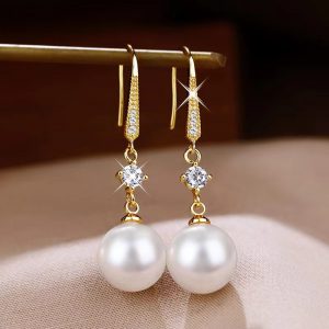Stylish Temperament Fashion Earrings for Face Slimming - Elegant Golden Ear Rings