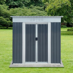 Outdoor Storage Sheds 6FTx4FT with Pent Roof in Grey - Durable & Stylish