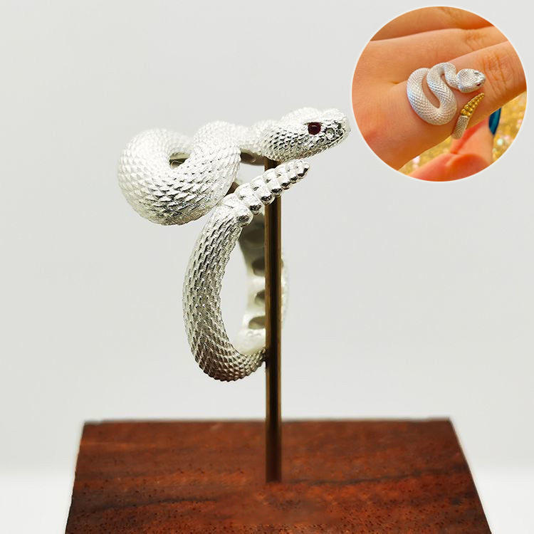 Stylish Adjustable Snake Ring for Men & Women | Exquisite Punk Black & White Rattlesnake Couple Ring | Gothic Luxury Fashion Jewelry Gift - Image 11