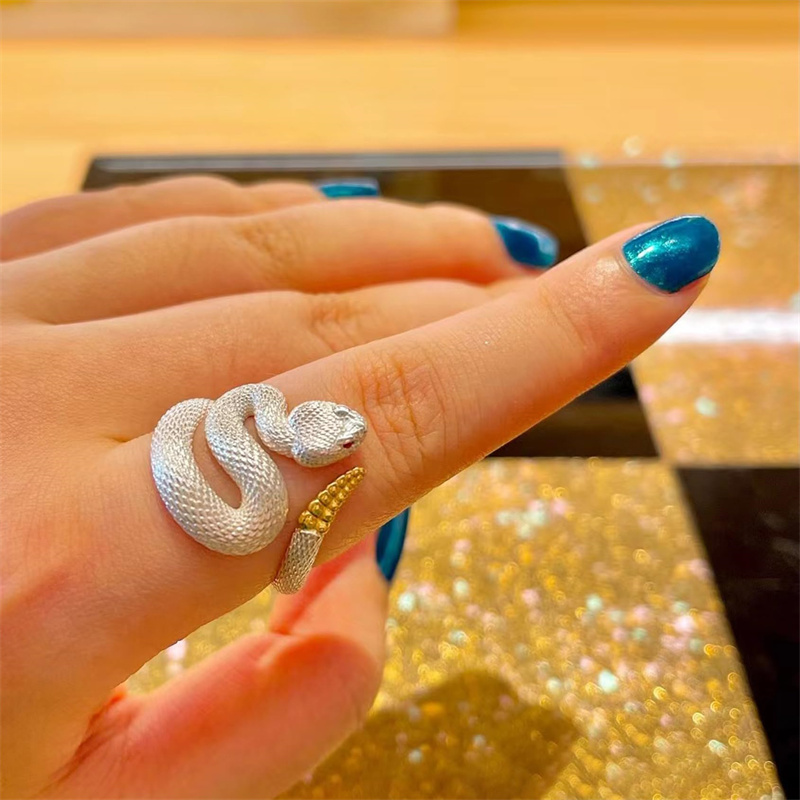 Stylish Adjustable Snake Ring for Men & Women | Exquisite Punk Black & White Rattlesnake Couple Ring | Gothic Luxury Fashion Jewelry Gift - Image 13