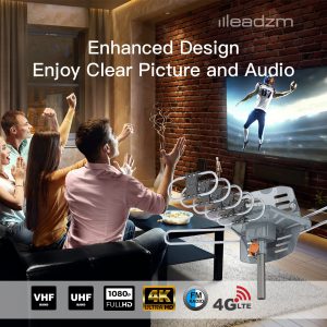 TA-102M Portable 360° Rotating UV Dual Segment Outdoor Antenna 28-36dB - No Bracket Required