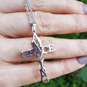 Stylish Cross Letter Stainless Steel Necklace for Modern Elegance