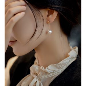 Elegant Pearl Long Fairy Earrings - 14K Gold Plated Simple Design