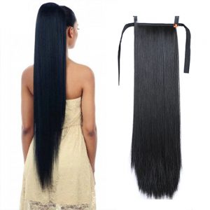 Long Straight Hair Bandage Style Wig Ponytail for Women - Stylish & Versatile