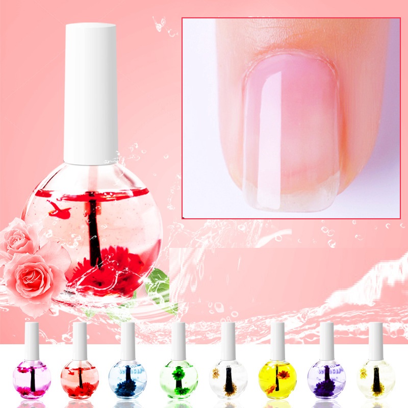 Nail Beauty Dried Flowers Nutrient Oil: Moisturizing Anti-Agnail Base Coat Solution with Natural Dried Flower Extracts - Image 2