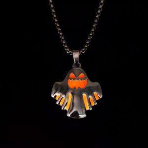 Luminous Ghost Pendant Necklace for Halloween Celebrations