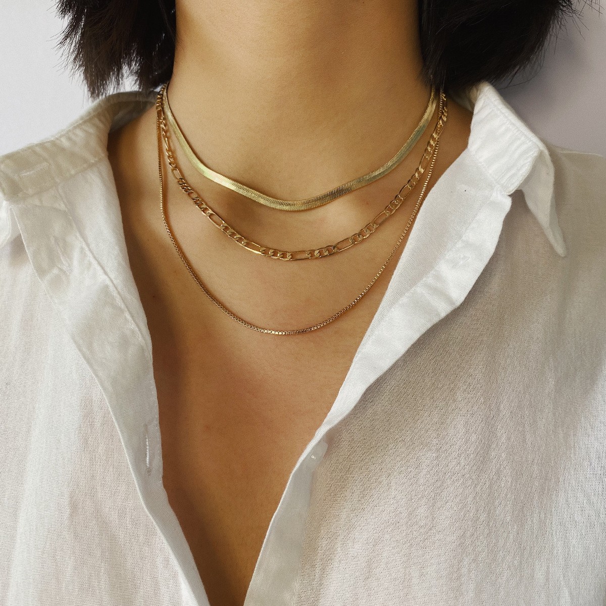 Punk Geometric Snake Bones Multi-Layer Chain Necklace - Unique Statement Jewelry