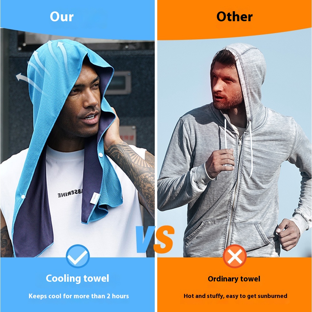 Ultra-Quick Drying Sports Towel - U-shaped Hoodie Cooling Towel for Sun Protection at the Beach, Perfect for Camping, Gym, Swimming, Running, and Yoga - Image 5