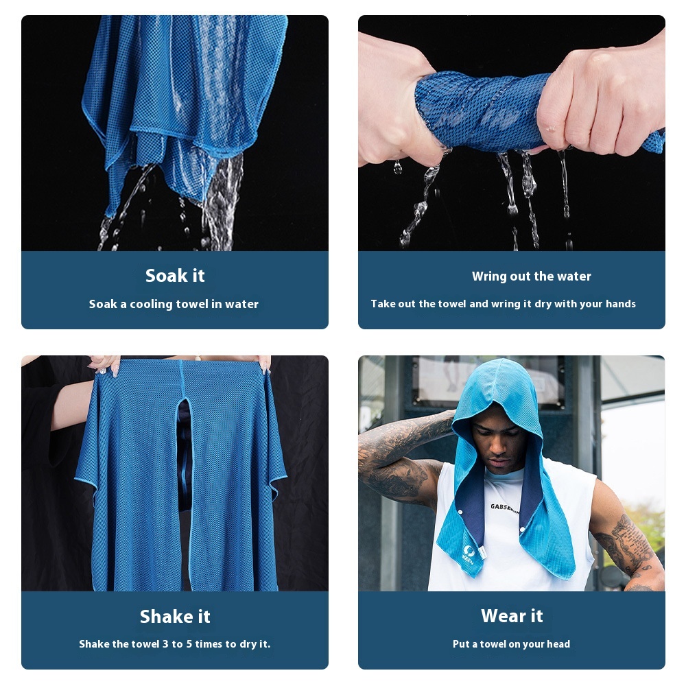 Ultra-Quick Drying Sports Towel - U-shaped Hoodie Cooling Towel for Sun Protection at the Beach, Perfect for Camping, Gym, Swimming, Running, and Yoga - Image 7