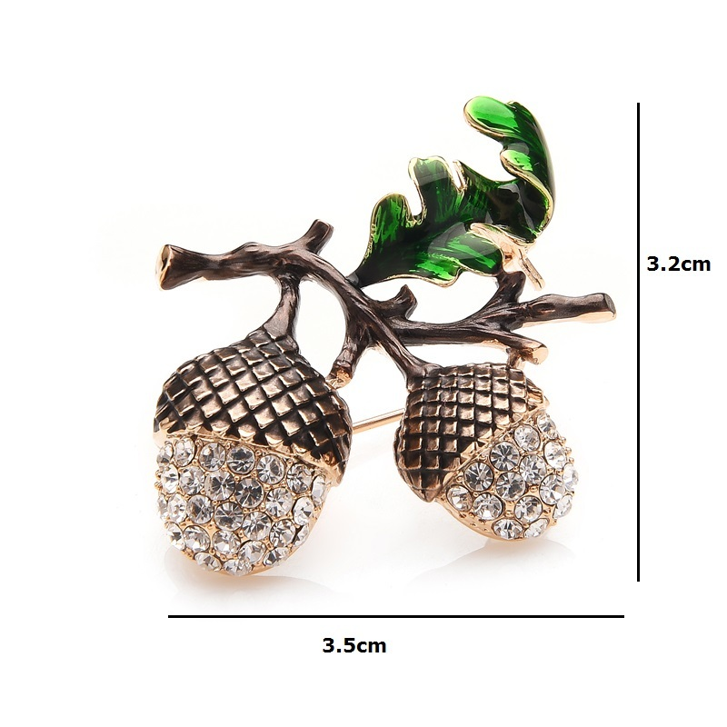 Hazelnut Pine Cone Brooch - Elegant Nature-Inspired Jewelry Accessory - Image 4