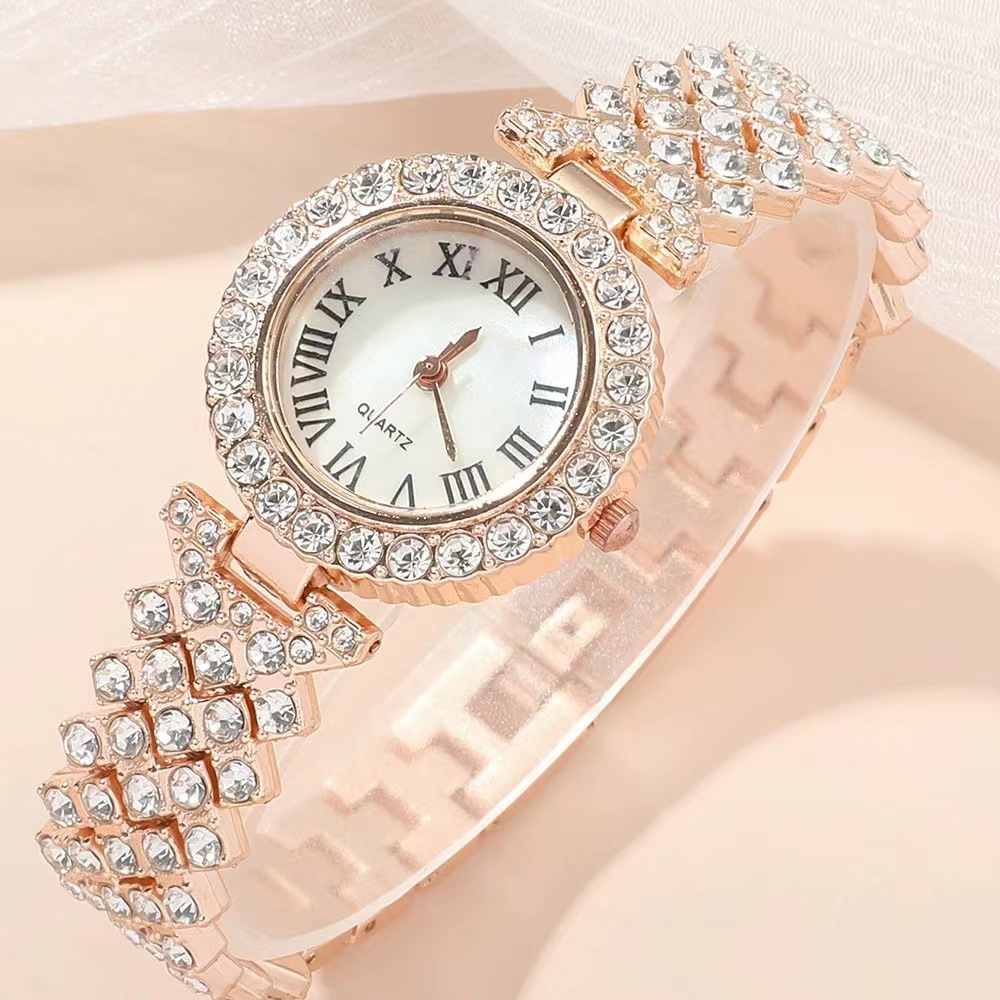 Luxury Diamond Women's Bracelet Watch Set - 6-Piece Fashion Gift Box - Image 9