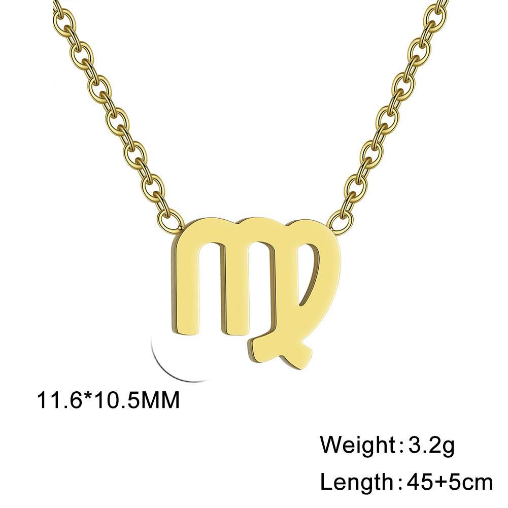 Unique Titanium Steel Zodiac Constellation Pendant Necklace for Every Style - Image 16