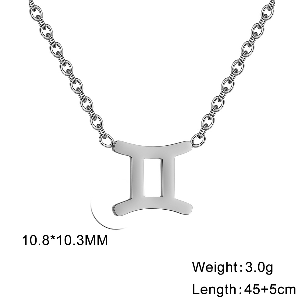 Unique Titanium Steel Zodiac Constellation Pendant Necklace for Every Style - Image 38