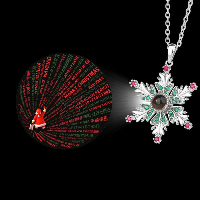 Stunning Christmas Snowflake Necklace with Projection Design - Perfect Couples Gift & Women's Clavicle Chain Jewelry - Image 6