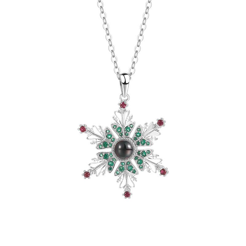 Stunning Christmas Snowflake Necklace with Projection Design - Perfect Couples Gift & Women's Clavicle Chain Jewelry - Image 8