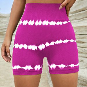 High Waist Tie-Dye Yoga Shorts for Women - Comfortable & Stylish Activewear