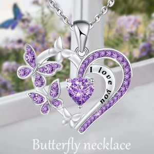 Ins Butterfly Love Necklace with Rhinestones - Stylish Hollow Heart Clavicle Chain Pendant for Valentine's Day Gifts