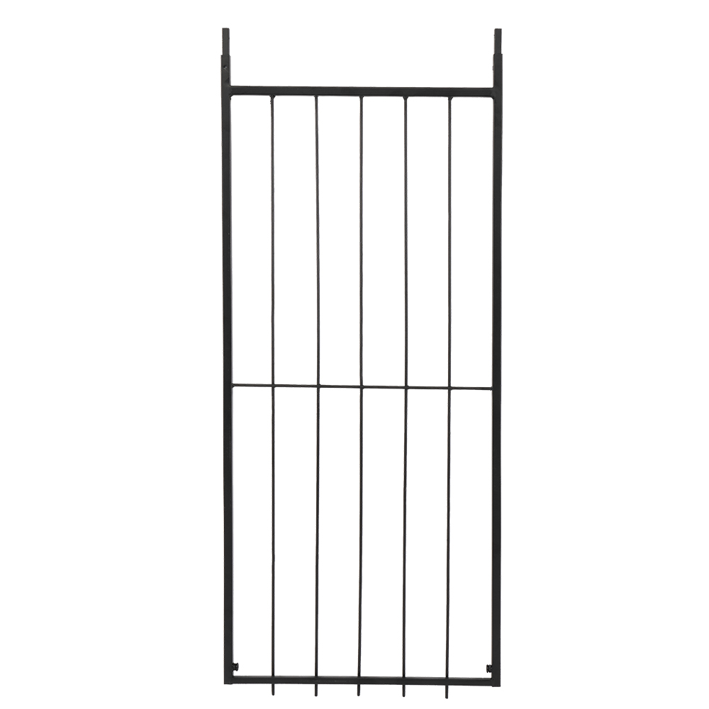 7.1ft Black Flat Top Wrought Iron Courtyard Arch - Stylish Outdoor Accent - Image 17