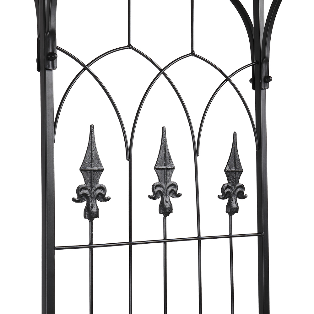7.1ft Black Flat Top Wrought Iron Courtyard Arch - Stylish Outdoor Accent - Image 44