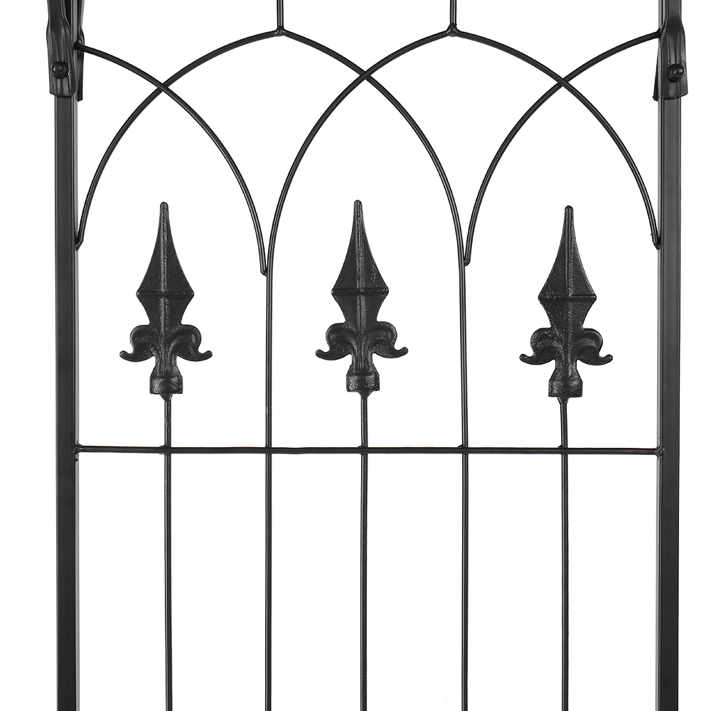 7.1ft Black Flat Top Wrought Iron Courtyard Arch - Stylish Outdoor Accent - Image 47