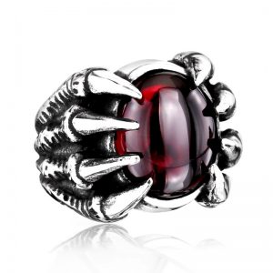 Men's Vintage Style Titanium Steel Ring with Zircon Inlay - Unique Personality Accessory