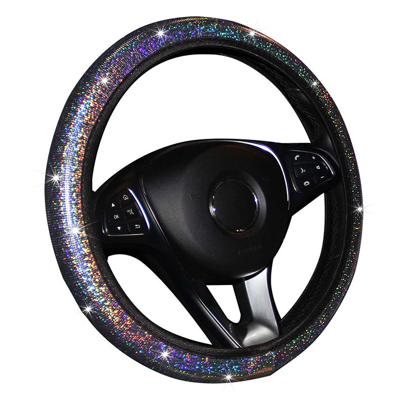 Colorful Glitter Sequin Elastic Car Steering Wheel Cover - No Inner Ring, Enhanced Grip - Image 4
