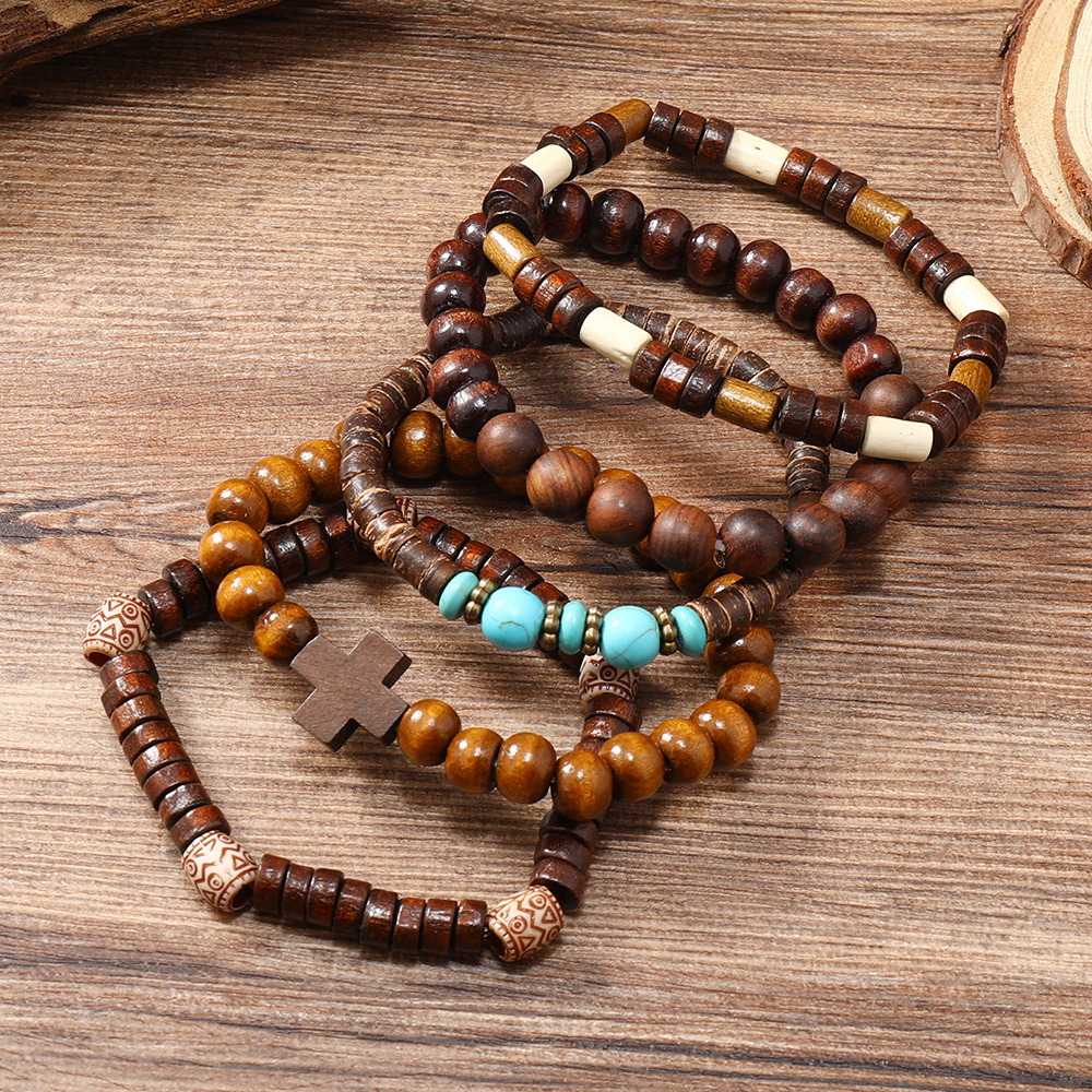 Handcrafted Beaded Men's Retro Style Turquoise Five-Piece Set - Image 2