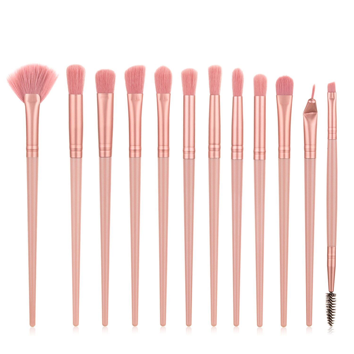 Premium 12-Piece Makeup Brush Set - Essential Eye Brushes for Flawless Makeup