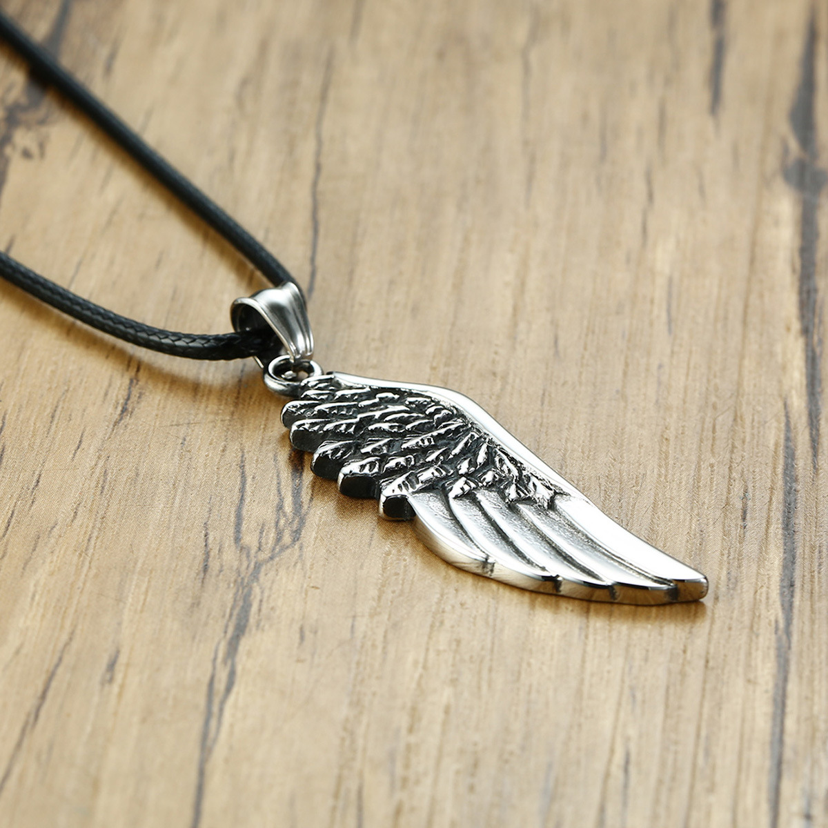 Stainless Steel Left Wing Casting Pendant - Elegant and Durable Accessory - Image 3