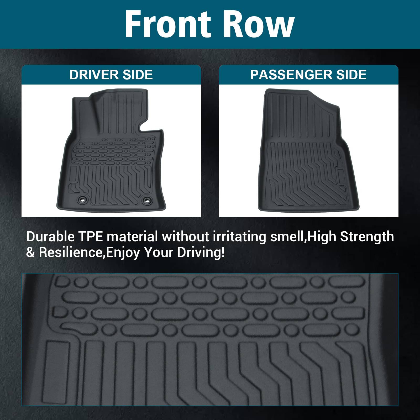 TPE Rubber Car Floor Mats for 2018-2023 Camry - Not Compatible with Camry Hybrid - Image 8