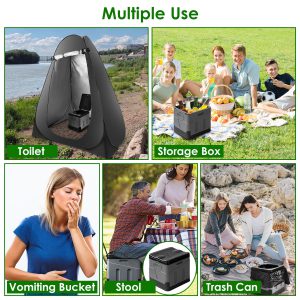 Portable Toilet with Handbag - Collapsible Emergency Toilet with Lid, Weekend Shipping Not Available
