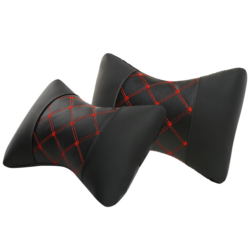Quilted Leather Car Headrest Cervical Neck Pillow for Ultimate Protection - Image 3