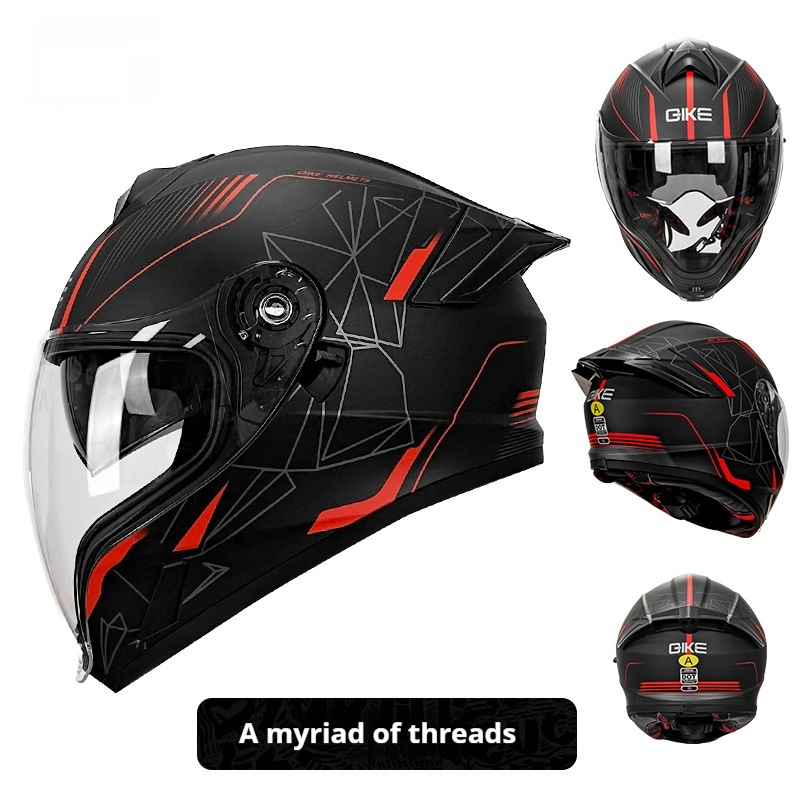 Double Lens Big Tail Motorcycle Helmet - Safety and Style Combined - Image 2
