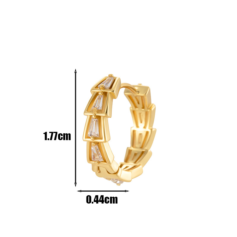 Copper Inlaid Zircon Single Cartilage Ear Studs - Stylish & Unique - Image 3