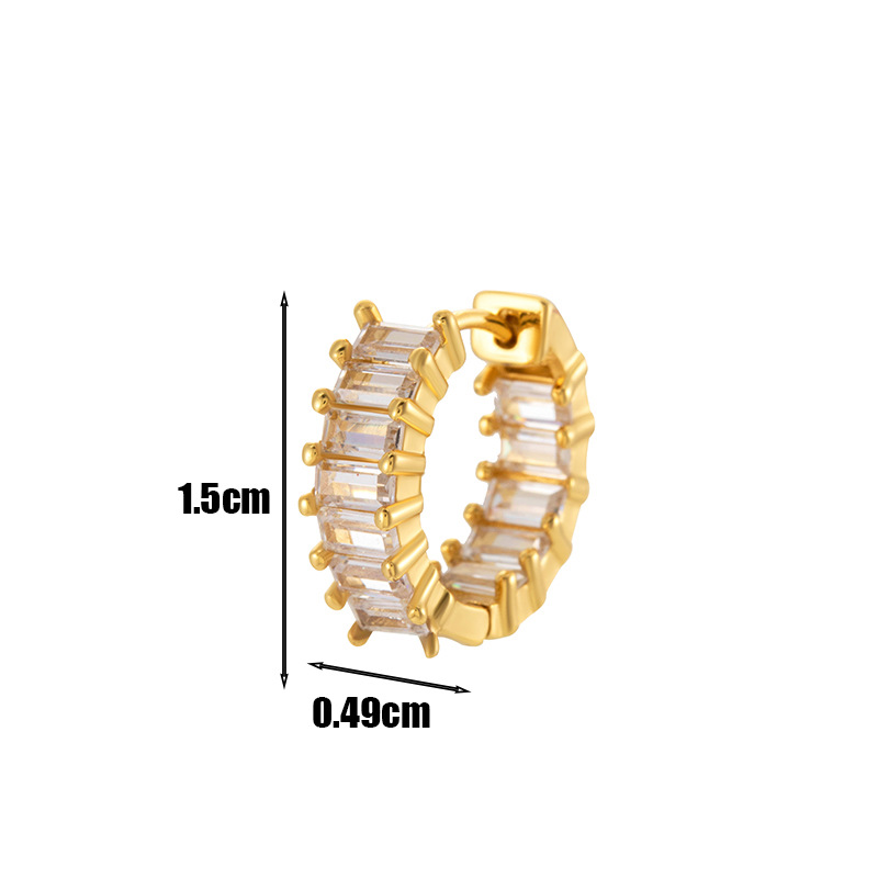 Copper Inlaid Zircon Single Cartilage Ear Studs - Stylish & Unique - Image 4