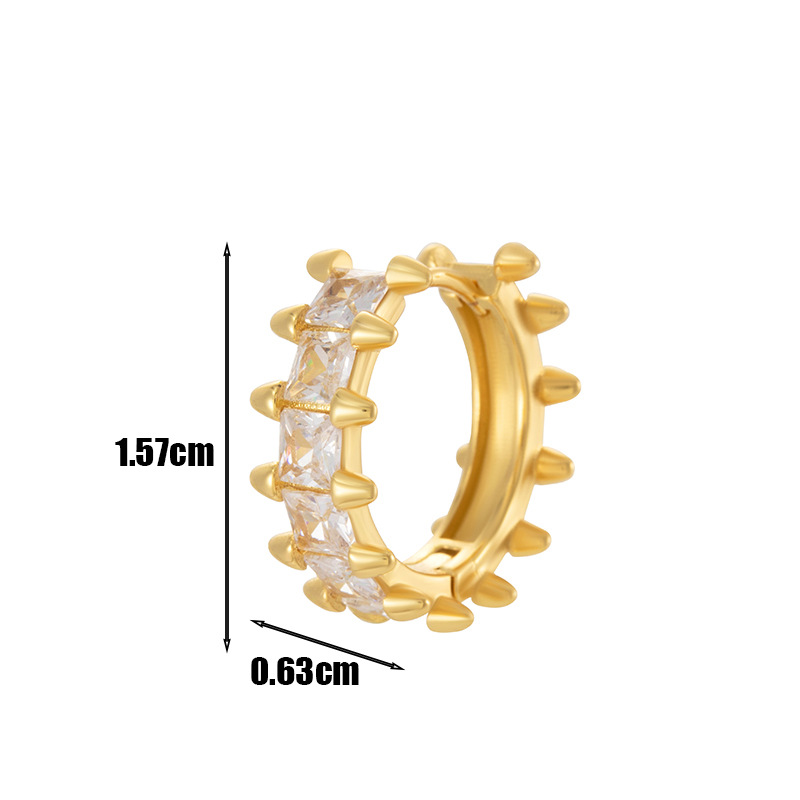 Copper Inlaid Zircon Single Cartilage Ear Studs - Stylish & Unique - Image 7