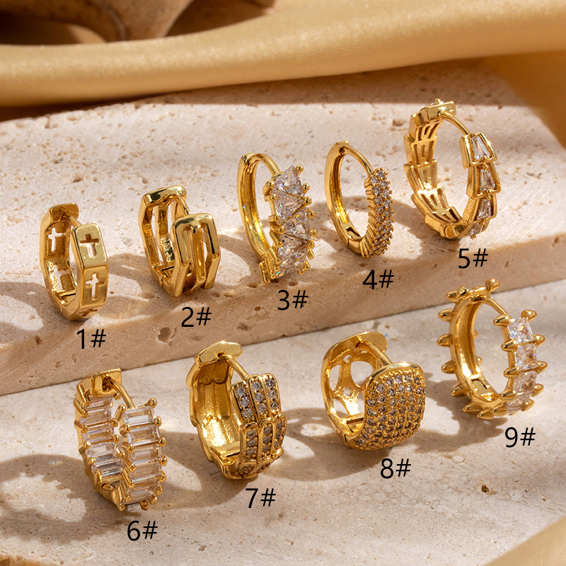 Copper Inlaid Zircon Single Cartilage Ear Studs - Stylish & Unique - Image 10