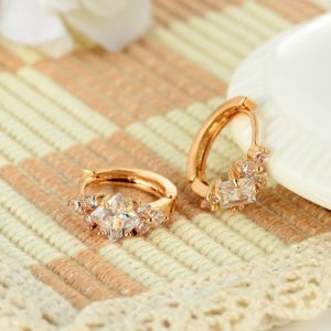 Stylish European and American Personalized Square Zircon Earrings
