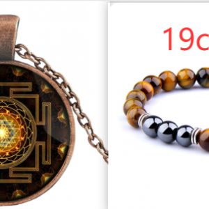 Sacred Sri Lanka Yantra Time Gem Pendant Necklace - Unique Spiritual Jewelry