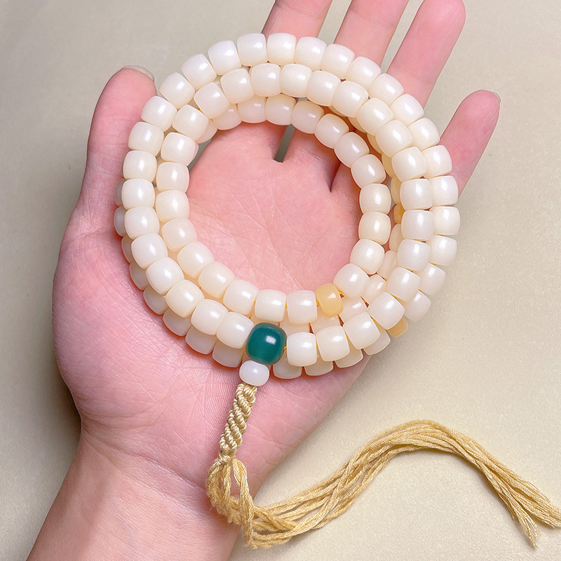 Natural White Jade Bodhi Root 108 Prayer Beads Bracelets for Mindfulness - Image 9