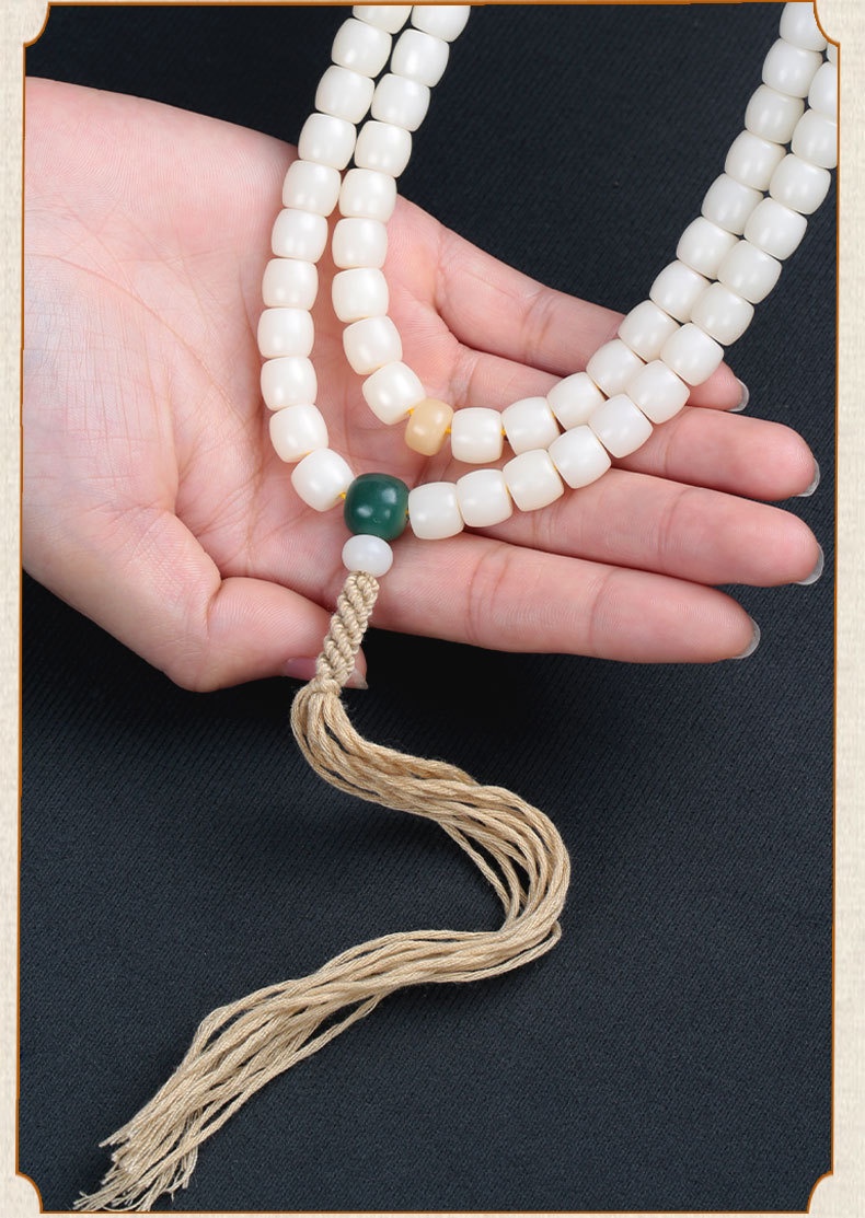 Natural White Jade Bodhi Root 108 Prayer Beads Bracelets for Mindfulness - Image 12