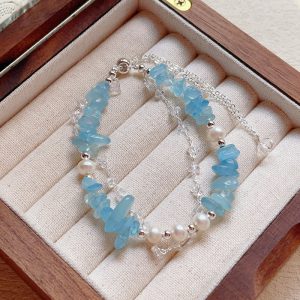 Olivine Gravel-shaped Freshwater Pearl Unique Women's Bracelet for a Distinctive Style