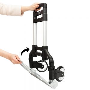 Portable Foldable Telescopic Trolley - Black Driver's Cart & Luggage Cart