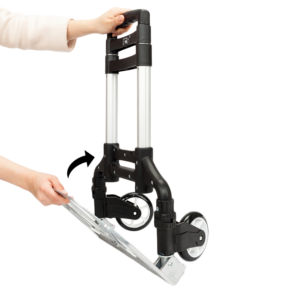 Portable Foldable Telescopic Trolley - Black Driver's Cart & Luggage Cart