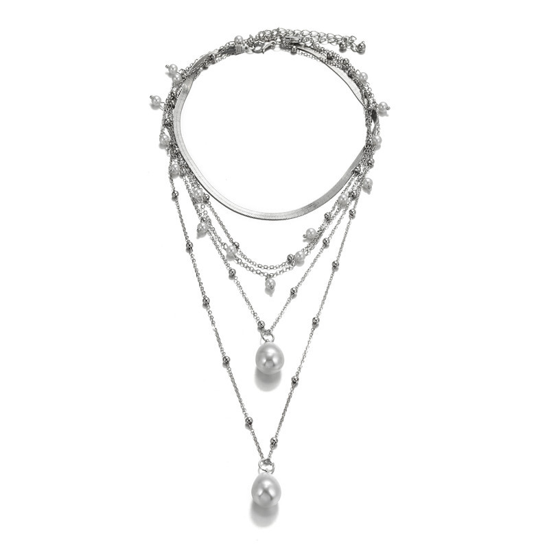 Gothic Baroque Pearl Tassel Multilayer Necklace for Stunning Weddings - Image 3