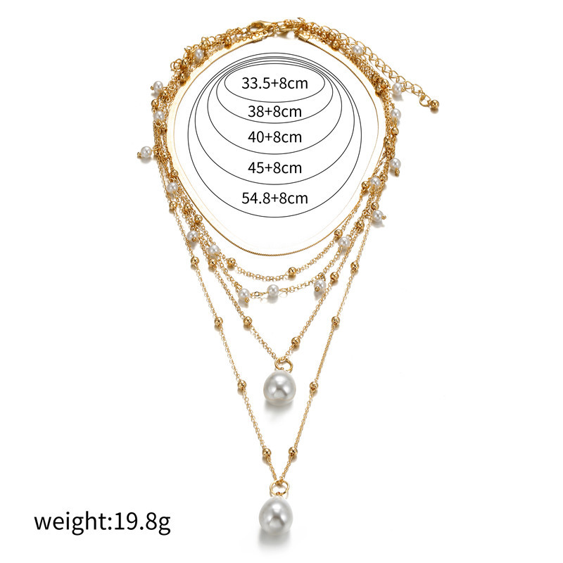 Gothic Baroque Pearl Tassel Multilayer Necklace for Stunning Weddings - Image 4